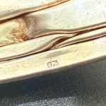 Vintage 925 Sterling Silver Modernist Brutalist Wrinkled Rippled Cuff Bangle Photo 8