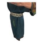 Floral embossed silver tin link metal belt 32” long Photo 3