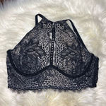Victoria's Secret Victoria’s Secret black lace unlined plunged high neckline bralette sz 32D Photo 0