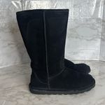BEARPAW Black Boots Tall Knee High Womens Size 9 Suede Outsole Faux Fur Lining Photo 2