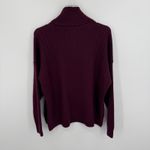Madewell Hickory sweater women's M wool blend rib knit turtleneck maroon wine Photo 2