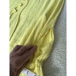 Sita Murt Yellow Linen Blend Button Front Drawstring Waist Midi Shirt Dress 40/8 Photo 14