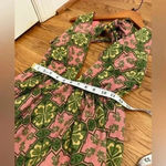 House of Harlow 1960 Linen Blend Halter Mini Dress S Floral Plunge Neck Tie Back Pink Photo 9