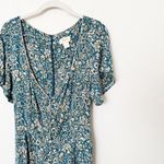 Anthropologie [] Maeve Point Breeze Blue Floral Front Tie Short Sleeve Romper 14 Photo 3