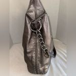 Michael Kors Metallic Gray Leather Studded Chain Strap Satchel Shoulder Bag Silver Photo 11
