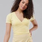 Hollister  Yellow Wrap Baby Tee Short Sleeve Crop Top Shirt, S Photo 0