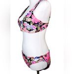No Boundaries  Pink Black‎ Floral Bikini Swim 2pc Swimsuit LARGE Beach Cruise Photo 1