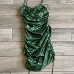 Green polkadot ruched dress Photo 1