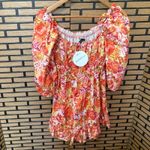 Boohoo Orange Floral Romper Size 4 Photo 1