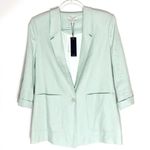 Habitual  Nat boxy linen blend blazer in sky gray Photo 3