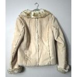 Montanaco Faux Suede Fur Trimmed Toggle Jacket Womens S Beige Winter Warm Chic Tan Photo 1