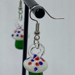 Multicolor glass mushroom earrings Photo 2