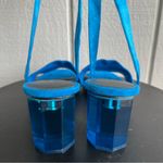 Via Spiga NWOB Nova Ankle Wrap Block Heel Sandal In Azure Blue Suede Size 8 Photo 4