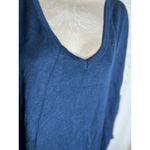 Laurie Felt Blue Knit V Neck Oversized Tunic Top Sweater Dress Casual Comfy XL Photo 2