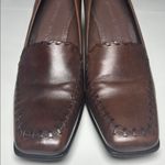 Antonio Melani Shoes Women's Size 8 Brown Leather Blocked Heel A7 Derby Stitched Photo 1
