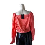 Levi's NWT Daphne Scrunchie Blouse Persimmon Square Neck Photo 6