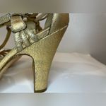Tory Burch  Vintage Metallic Gold Leather Deco Style Heels Size 10‎ M Photo 8
