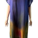 Kloz Lyne Scoop Neck Short Sleeve Layered Maxi Dress Blue Size 1X Pullover Photo 0