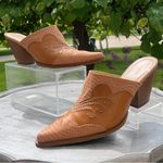Rampage  Riley Western Cowboy boots  Mules heeled Tan slip on size 7.5 Photo 8