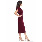 Dress the Population  TIffany Burgundy One Shoulder Midi Dress Cocktail Party New Photo 3