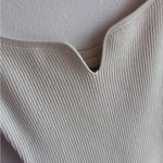 KHAITE  Yves Ribbed Bodysuit Ivory Size L Photo 5