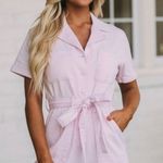 These Three Boutique Utility Jumpsuit Washed Light Pink Photo 1