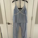 Desmond & Dempsey Light Blue Poplin Pajama Set Size M Photo 1