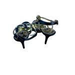 Nina New York Elegant Strappy Evening Sandals Glitter Trim Black & Silver Heel Size 8 Photo 2