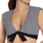 Bleu Rod Beattie  Inside The Lines Tie Front Cap Sleeve Swim Top Size 6 Photo 0