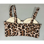 Brown Tan Cheetah Leopard Animal Print Crop Tank Top Shirt Blouse Size S 🤎✨ Photo 3