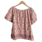 Faherty Florence Peasant Top Earth Block Print Photo 2