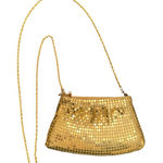 NWOT Gold Sequin Mesh Crossbody Bag Evening Clutch Metallic Shiny Purse Photo 0