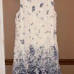 Bethany Sleeveless floral lace paisley White and Blue Patterned Dress size small Photo 1