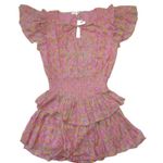 Love Shack Fancy NWT Audette Mini in Melon Punch Floral Ruffle Cotton Dress L Photo 0
