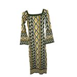 MISA Los Angeles  Geometric Print Off Shoulder Long Sleeve Knit Maxi Dress XS Photo 2