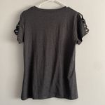 Adrienne Vittadini Gray Workout Tee with Sleeve Cutouts Photo 2