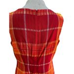 Dani Max 80s Red Orange Plaid Day Dress Size 6 Photo 6