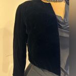 No Tag Vintage Black Velvet Bolero Button Open Modern Evening Jacket Sz 9 Photo 4