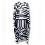 Lane Bryant Overpiece Coverup One Size Blue White Chiffon Midi Layering Resort Photo 3