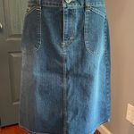 Kikat Classic Patch Pocket Cottagecore Denim Skirt Blue Size 14 Photo 0