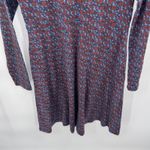 Toad&Co Dress‎ Womens Medium Blue Red Flower Print Organic Cotton Blend Pockets Photo 7