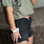 Urban Outfitters NWT BDG Foldover V-Front Denim Shorts Washed Black Denim distressed foldover Photo 7