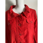 Chico's Chico’s Red Button Up Collared Lightweight Jacket Photo 1