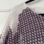 Chico's NWT Chico’s Size 2 Purple Floral Houndstooth Dolman Pullover Sweater Chico Large Photo 2