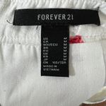 Forever 21 Mini Skirt Womens M White Floral Linen Slit Cottagecore Coquette Photo 3