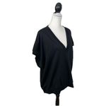 Gap Top Women's Plus XXL Tall Sweatshirt Black V-Neck Short Sleeve Knit Pullover Photo 2