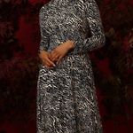 Maggy London  Women's‎ Long Sleeve Mock Neck Midi Dress with Asymmetrical Hem NWT Photo 0