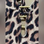 Carmen Marc Valvo NWT  Swimsuit Sz 12 Brown Black Animal Print Open Tie Back Photo 4