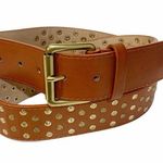 Steve Madden Small Brown Cognac Studded Faux Leather Belt Photo 0