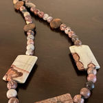 Vintage Wild Horse Jasper Statement Necklace | Natural Stone || Artisan | 24” Brown Photo 0